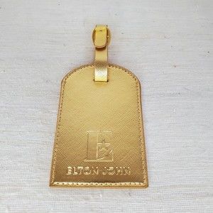 NEW | ELTON JOHN 6" GOLD LUGGAGE TAG | Farewell Tour | VIP